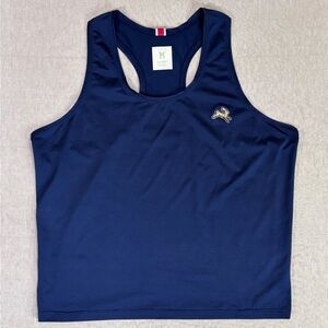 Tracksmith Navy Performance Racerback Tank Luxe Run Athletic Top